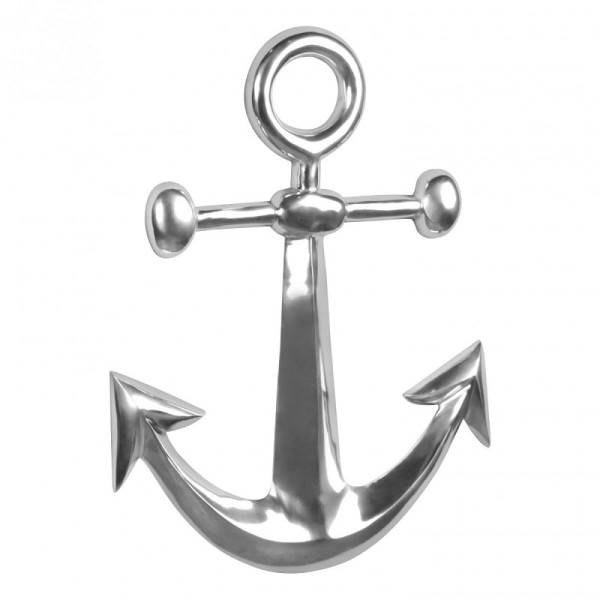 Wohnling figurine décorative ANKER décoration en aluminium poli 62,5 cm statue sculpture grand aluminium unique moderne XXL maritime, WL1.884