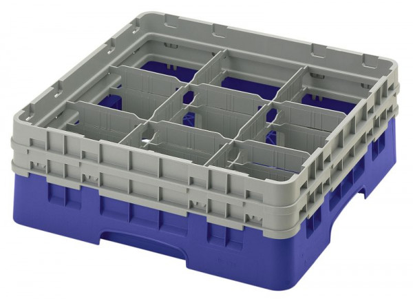 Panier de rinçage Cambro avec 9 compartiments Camrack® Hauteur maximale de 13,3 cm, Couleur : Bleu marine, 9S434186