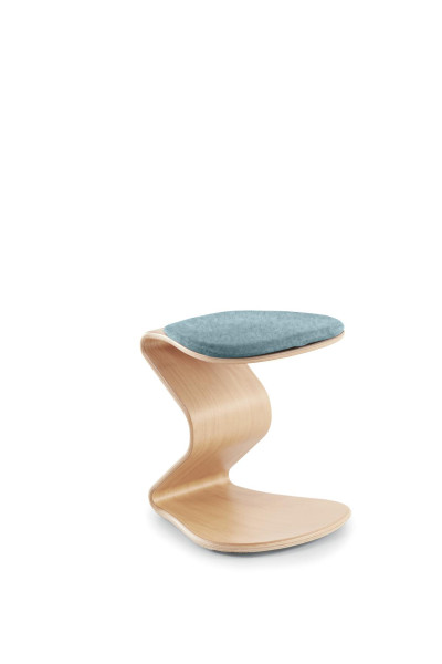 Petit tabouret NEST NATURE avec coussin d'assise plat en noix de coco, bleu clair, 1115_96_32042