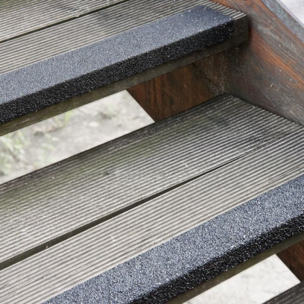 Pantalon de farine profil de bord d'escalier antidérapant GRP extra fort noir 70x2500x30mm, GTXS0702500