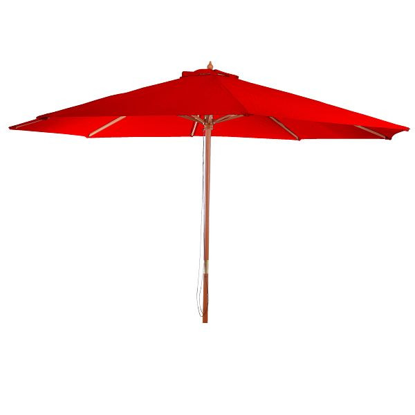 Parasol Mendler Florida, parasol de jardin parasol market, Ø 3,5m polyester/bois 7kg, bordeaux, 25668