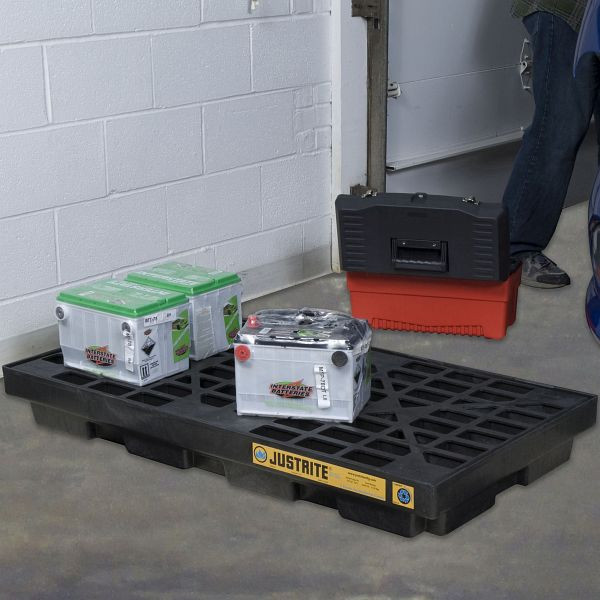 Stations de collecte Justrite EcoPolyBlend 2860, 63,5 cm x 63,5 cm, noir, JEN28653BL