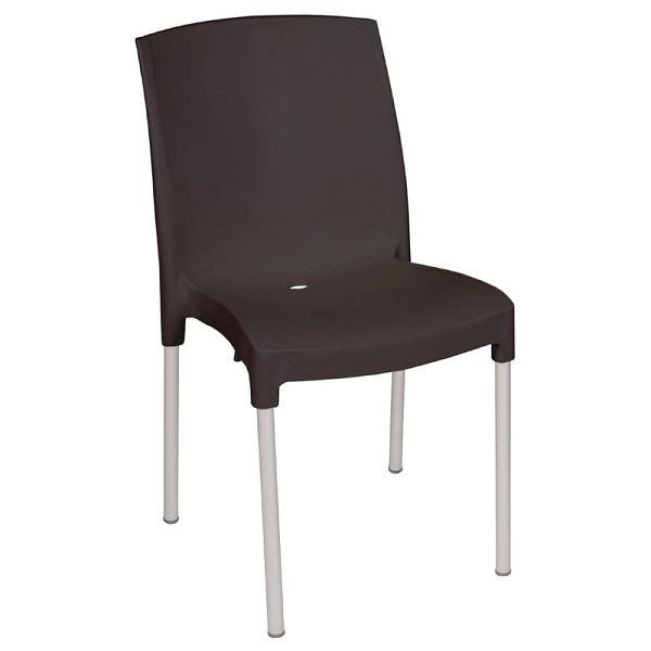 Chaises de bistro Bolero avec trou de drainage en plastique noir, UE: 4 pièces, GJ976