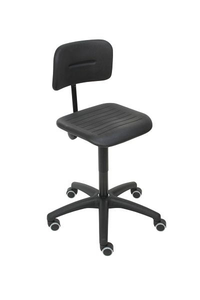 Chaise de travail Lotz, pièces pivotantes en PU, inserts en acier, base en plastique, pivotant en acier, hauteur d'assise 450-580 mm, réglable en hauteur, 6125.11