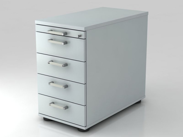 Conteneur sur pied Hammerbacher 80cm, 4 tiroirs, serrure poignée chromée gris, 42,8x72-76x80 cm, 1/3/3/3/3 HE, VSC50/5/5/CE