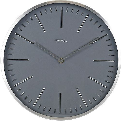 Horloge murale à quartz Technoline, anthracite, plastique, dimensions : Ø 30 cm, WT 7215