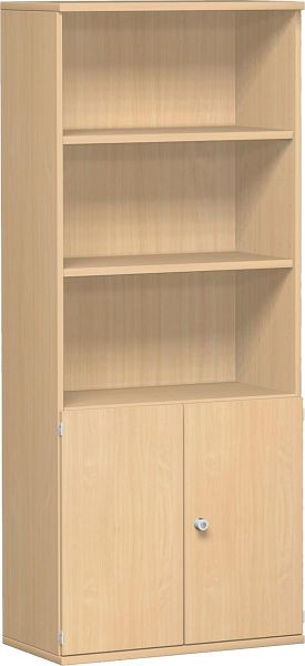 armoire modulaire geramöbel 1.+2. Portes en bois hauteur dossier, verrouillables, 3.-5. Etagère hauteur dossier, 3 étagères décoratives, 800x425x1920, hêtre/hêtre, N-10M50829-BB