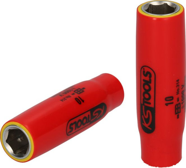 KS Tools Douille 1/4" avec isolation de protection, 4 mm, longue, 117.2341