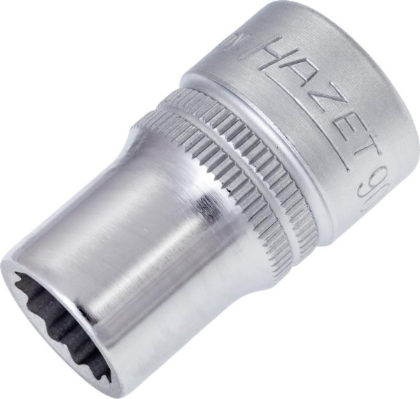 Embout pour clé à douille Hazet, double six pans, carré creux 12,5 mm (1/2 pouce), 12 mm, moleté, 900Z-12