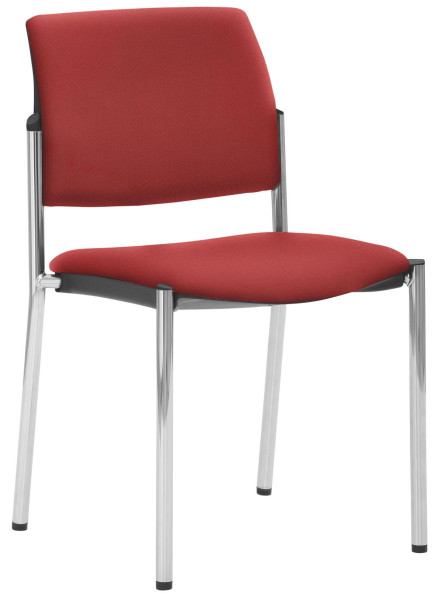 Mayer Sitzmöbel chaise empilable, structure à 4 pieds chromée, rouge cerise, 2518_V1_30611
