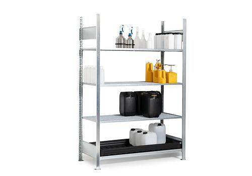 Rayonnage pour produits dangereux DENIOS GKG 1340-V pro, grille galvanisée, 1360 x 437 x 2000, champ de base, 273-904