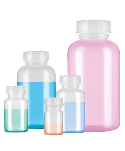 Flacons à col large DENIOS en LDPE, ronds, naturellement transparents, 100 ml, UE : 30 pièces, 281-974