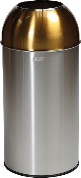 Orgavente Recycling Containers with hole 40 litres, acier inoxydable brossé / couvercle laqué, Jaune électrique, HxØxØ 740x350x200 mm, OD-6140-SYEL