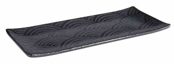 Plateau APS -DARK WAVE-, 23 x 10,5 cm, hauteur : 1,5 cm, mélamine, intérieur : décor, extérieur : noir, 84905