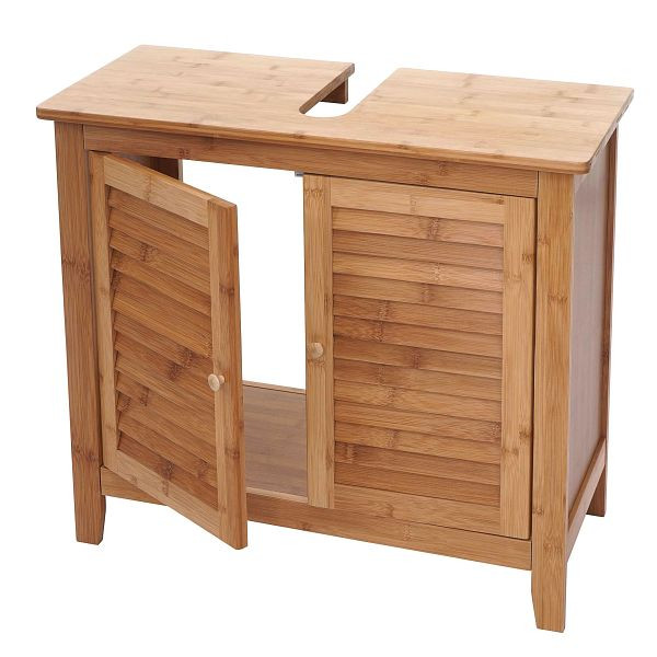 Meuble vasque Mendler HWC-B18, meuble de salle de bain, bambou, 60x67x30cm, 57557