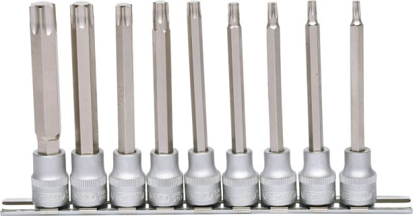 KS Tools Jeu de douilles 3/8" Torx, longues, 9 pièces, T20-T60, 911.1550