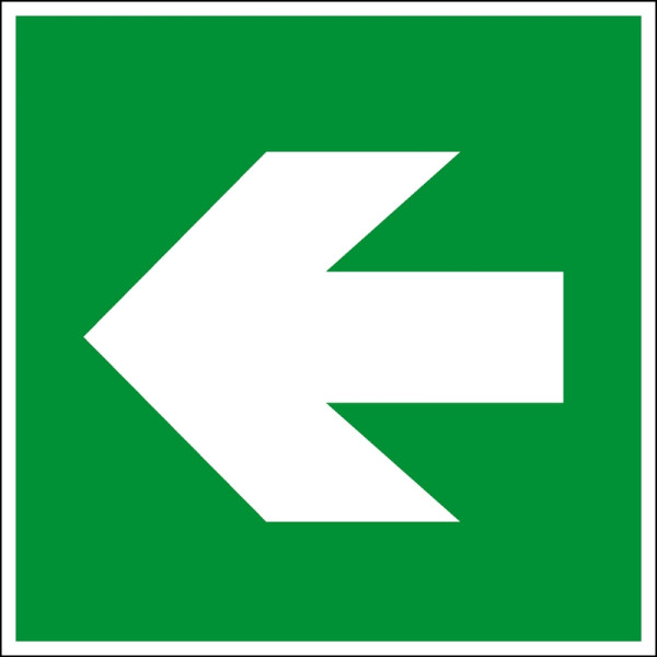Panneau d'issue de secours Eichner « direction gauche/droite », L x H : 15 x 15 cm, film, autocollant, photoluminescent HI 150, 9225-14081-015