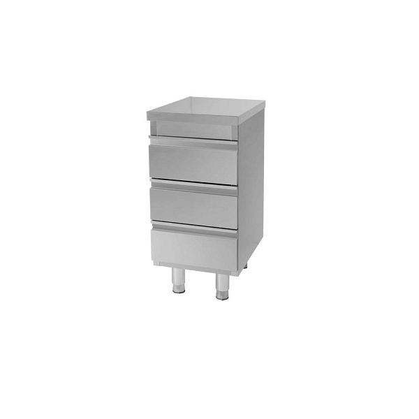 bergman BASICLINE 600 armoire à tiroirs en acier inoxydable, 3 compartiments, 64777