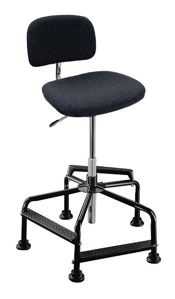 Chaise de travail Lotz, rembourrage d'assise, anthracite, rembourrage de dossier, anthracite, réglage de la hauteur, réglage de l'inclinaison, hauteur d'assise 480 - 880 mm, 8510.03