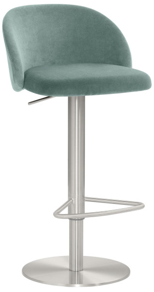 Mayer Sitzmöbel , structure en chrome brossé, aspect acier inoxydable, assise/dossier rembourrés, aqua, 1216_04_30606