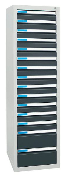 armoire à tiroirs émoussés série ESTA, RAL 7035/7016, 15 tiroirs (13x100, 2x200 mm), 7605671