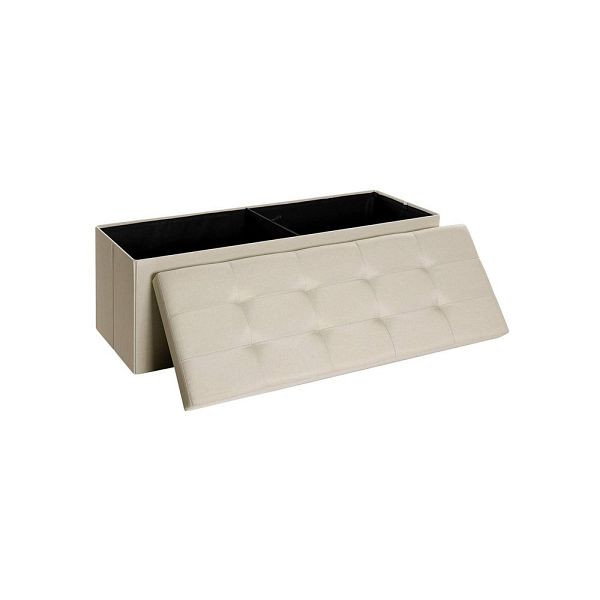 SONGMICS banc avec rangement 110 cm beige, LSF77BE