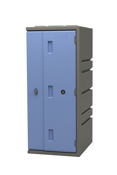Casier en plastique Lotz 900 Casier en plastique, hauteur : 900 mm, porte bleue, serrure à pêne rotatif, 221900-08