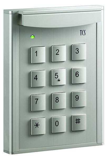Serrure à code TCS codelock 12 pour le contrôle d'accès, jusqu'à 10 codes, AP argent, AZF50000-0010