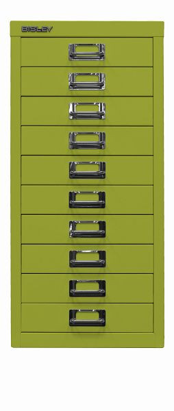 Bisley MultiDrawer™, série 29, DIN A4, 10 tiroirs, vert, L2910604