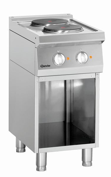 Cuisinière électrique Bartscher 700, B400, 2 plaques, fond ouvert, 286102