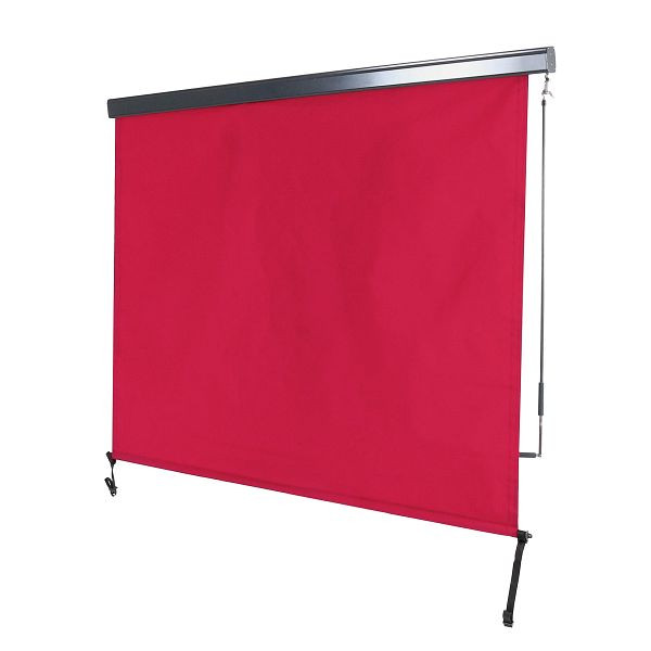 Auvent vertical Mendler HWC-F42, écran de confidentialité pour auvent vertical, store enrouleur extérieur, tissu de protection UV 50, 250x180cm, rouge bordeaux, 76493
