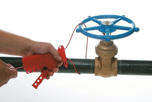 Système de verrouillage DENIOS avec câble en nylon non conducteur 2,4 m pour vannes, etc. 209-735