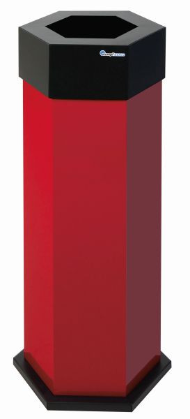 Collecteur de déchets intelligent Blunt Sixco 1, rouge rubis RAL 3003, dimensions : 830x325x375 mm (HxLxP), 45 litres, 565-045-02