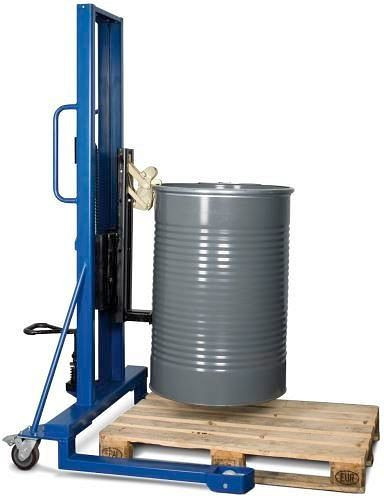 Lève-fûts DENIOS Servo FL 16-MF en acier, châssis large, pour fûts de 60/200 litres, 181-098