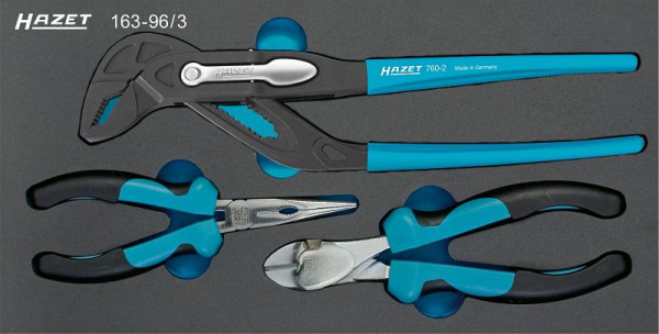 Jeu de pinces Hazet, nombre d'outils : 3, nombre d'outils : 3, nombre total d'outils : 3, pièce de rechange : 163-96L, accessoires : 165-L, 163-96/3