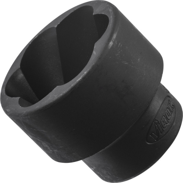 VIGOR Insert d'extraction de rainure en spirale, carré creux 12,5 mm (1/2 pouce), profil d'extraction de vis externe, 27 mm, V3745