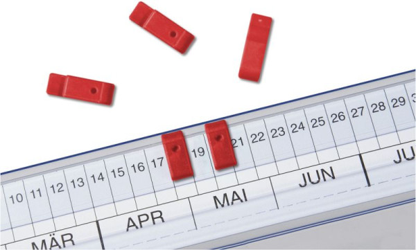 Fiche de signalisation Eichner pour la série VISIMAP, rouge, UE : 100 pièces, 9035-00200