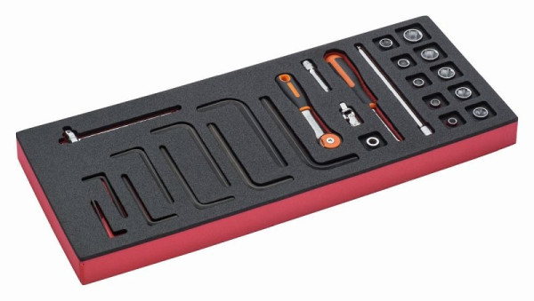 Insert Bahco 1/3, clé à douille + accessoires 1/4", 26 pièces, FF1E2008