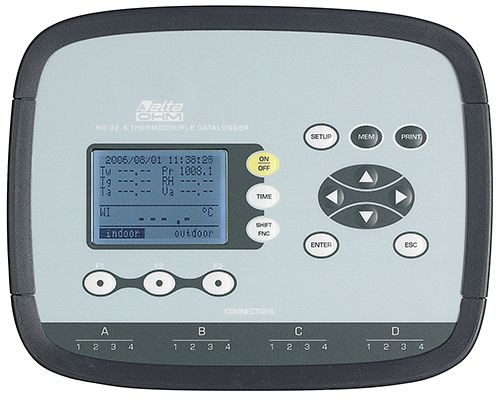 Greisinger HD32-8-16 thermomètre instantané de précision sans accessoires, 16 entrées de capteur alternées, avec enregistreur de données, 700077