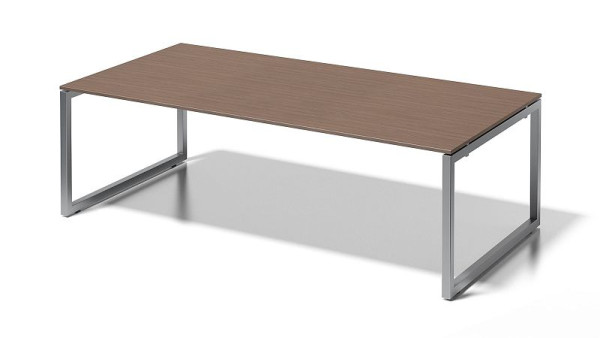 Poste de travail de direction/table de conférence Bisley Cito, cadre en O fixe en hauteur 730 mm, H 19 x L 2400 x P 1200 mm, noyer/argent, DOF2412WN355