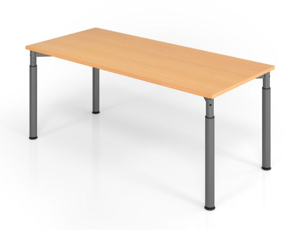 Bureau Hammerbacher YS19, 180 x 80 cm, plateau : hêtre, épaisseur 25 mm, chant épais ABS, forme rectangulaire, graphite, VYS19/6/G