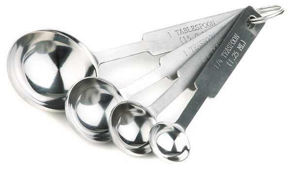 Set de cuillères doseuses APS, environ 14 x 4,5 cm, acier inoxydable, cuillère brillante, manches polis mat, 75600