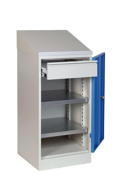 Meuble de bureau SOFAME L 500 x P 500 x H 945 avec 1 tiroir et 2 étagères, avec fixation bureau, W030100005GCBI
