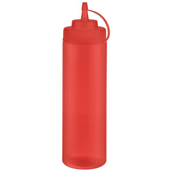 Flacons compressibles APS, paquet de 6, Ø 7 cm, hauteur : 26,5 cm, 760 ml, polyéthylène, rouge, avec couvercle à vis, avec bouchon, ouverture de remplissage : Ø 5,5 cm, 93258