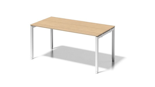 Bureau Bisley Cito, structure en U réglable en hauteur 650-850 mm, H 19 x L 1600 x P 800 mm, érable/blanc signalisation, DUH1608MP396