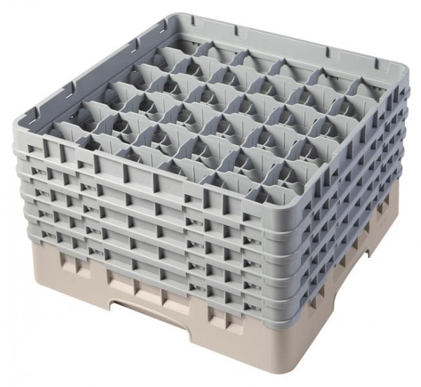 Panier de lavage Cambro 36 compartiments Camrack® 25,7 cm Beige, SU: 2 pièces, 36S958184