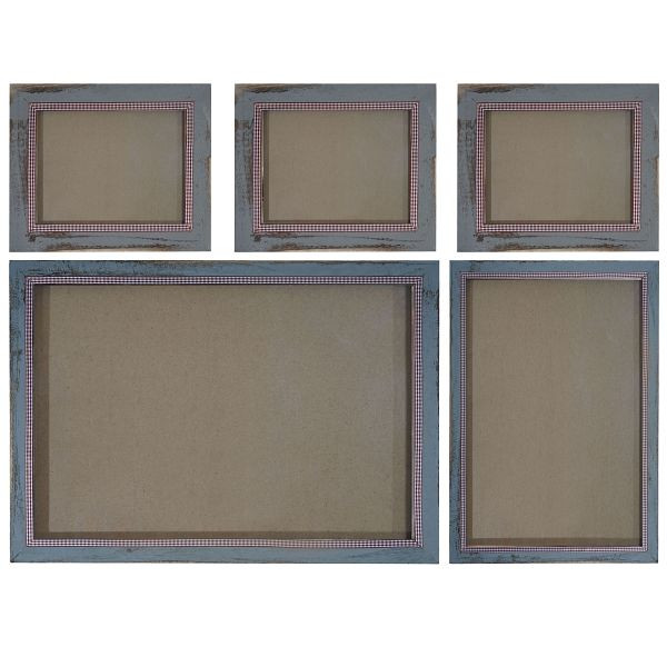 Ensemble de cadres photo Mendler, cadre photo cadre en bois, 3x 21x26cm 1x 26x36cm 1x 36x51cm maison de campagne minable, gris, 3x36365+36374+36371