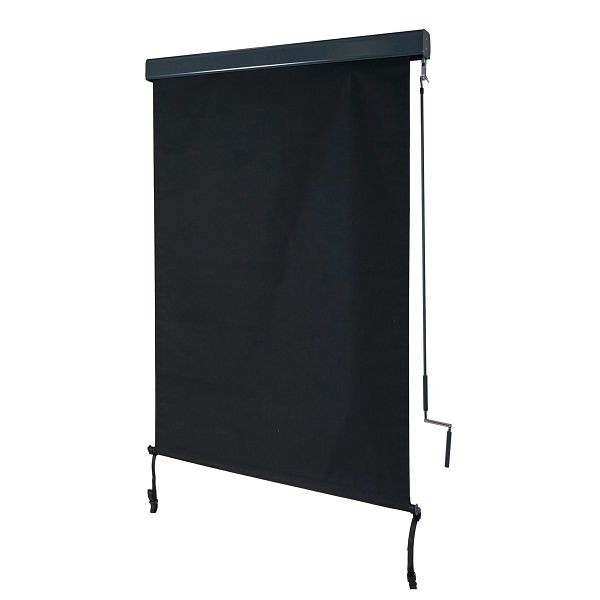 Auvent vertical Mendler HWC-F42, écran de confidentialité pour auvent vertical, store enrouleur extérieur, tissu de protection UV 50, 250x100cm, noir, 69622