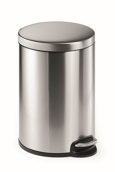 Poubelle à pédale DURABLE en acier inoxydable ronde 20, argent, 340223