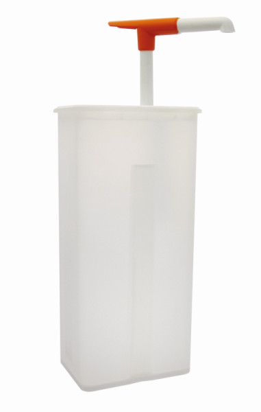 Distributeur doseur à bouton-poussoir Schneider avec couvercle en plastique, 5L-105x140x345 mm avec pompe, 154712